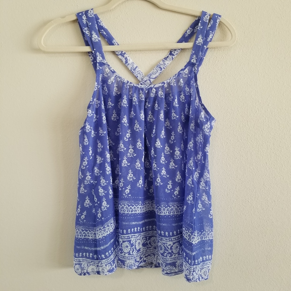 EXPRESS BLUE SLEEVELESS BLOUSE - Picture 2 of 5